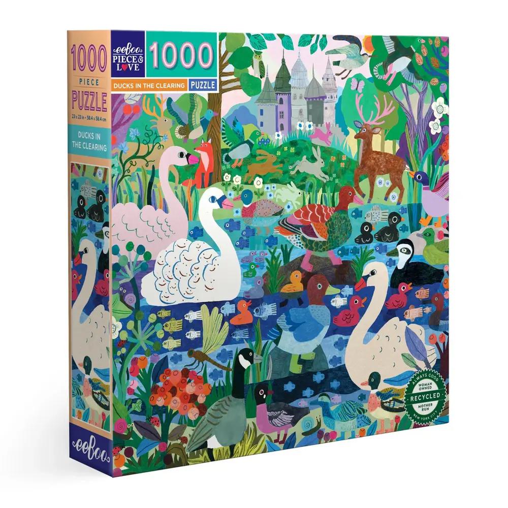 Eeboo, Puzzle, Gifts, 1000 piece, Ducks in the Clearing, 891940